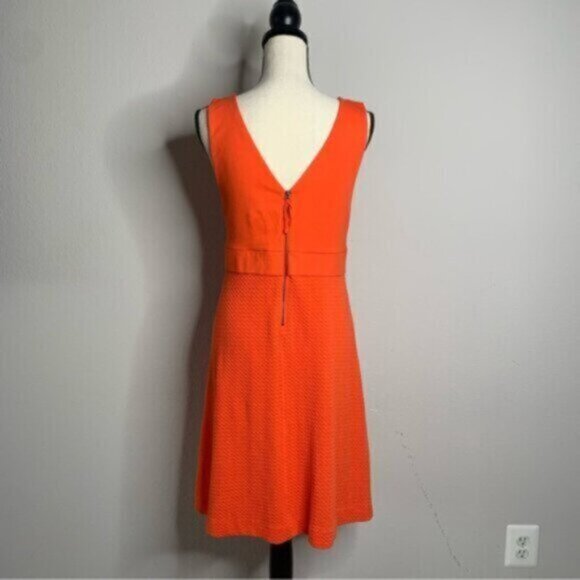 Anthropologie HD In Paris Orange Sleeveless Knee Length A Line Dress - Picture 5 of 17